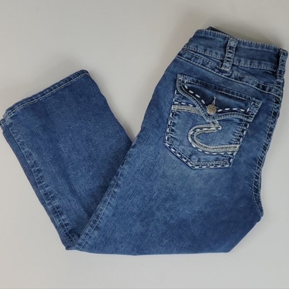 Silver Suki Capris Mid-Rise Flap Pocket Denim Sz-31